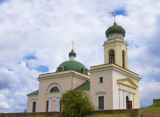 Fototapeta na wymiar Alexander Nevsky Church near the Khotyn Castle