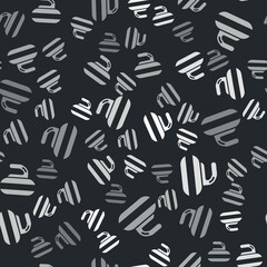 Grey Stone for curling sport game icon isolated seamless pattern on black background. Sport equipment. Vector