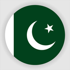 Pakistan Flat Rounded Country Flag button Icon