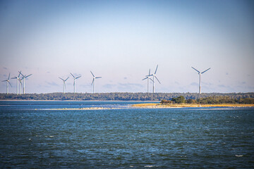 wind turbines in the sea, island of saaremaa, estonia, baltics, baltic countries, baltic sea, europe