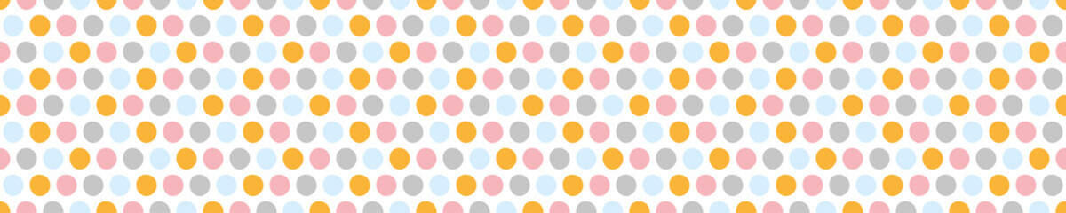 Seamless pattern with colorful circles and white background