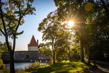 kuressaare castle in the evening, arensburg, island of saaremaa, estonia, baltic countries