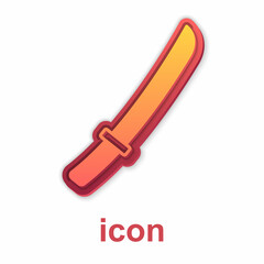 Gold Traditional Japanese katana icon isolated on white background. Japanese sword. Vector