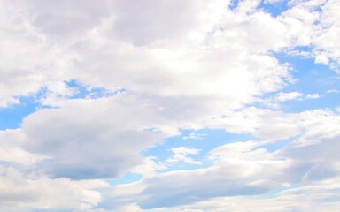 Blue sky with clouds closeup