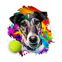 Foto op Canvas dog with a ball © reznik_val