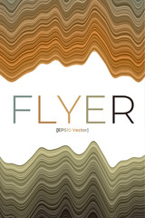 Cover page template. Can be used as banner, flyer, poster, business card, brochure. Artistic design in black, green and brown colors. Astonishing vector illustration.