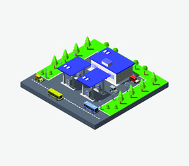 Isometric gas station