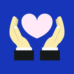 Heart in hand illustrated