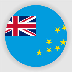 Tuvalu Flat Rounded Country Flag button Icon