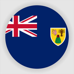 Turks and Caicos Flat Rounded Country Flag button Icon