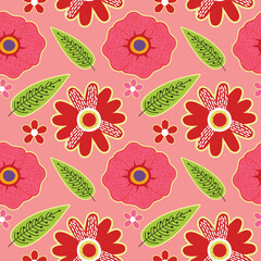 colorful flowers set elements objects