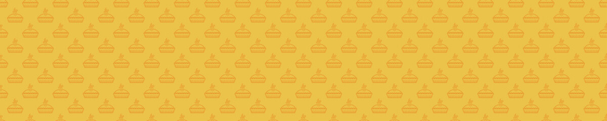 Yellow seamless pattern with pie icons