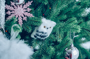 Merry Christmas adornment on christmas tree