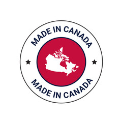 Made In Canada Vector Icon, vector logo. Canada flags logo