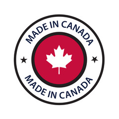 Made In Canada Vector Icon, vector logo. Canada flags logo