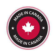 Made In Canada Vector Icon, vector logo. Canada flags logo