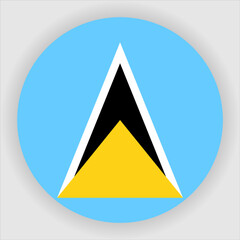 Saint Lucia Flat Rounded Country Flag button Icon