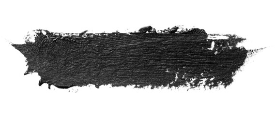 Black brush stroke isolated on white background. Oil paint abstract stroke. Watercolor brush stroke. Design mockup