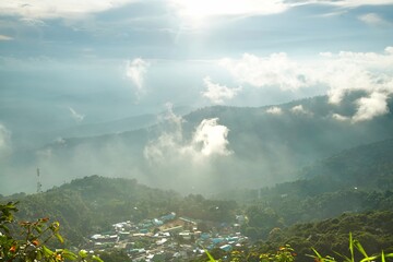  Fog on Doi Suthep mountain in chiang mai,Thailand - 464899341