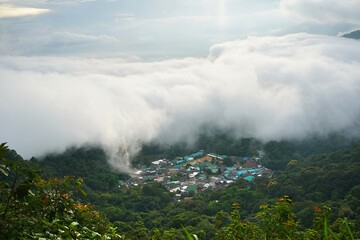  Fog on Doi Suthep mountain in chiang mai,Thailand - 464899344