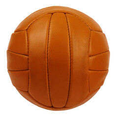 Ball vintage leather brown vintage isolated on white background. Old sports concept