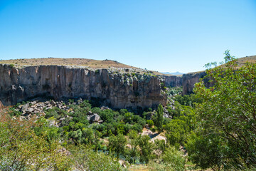 Ihlara Valley in Aksaray Turkey. Historical and natural landmark of Turkey