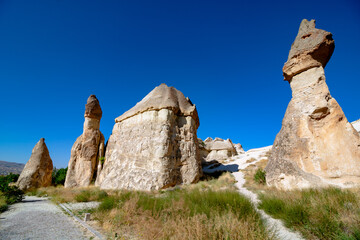 View of Pasabagi Open Air Museum in Cappadocia Nevsehir Turkey