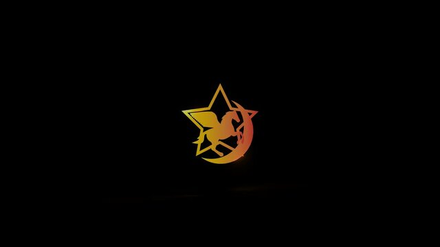 Star moon horse Logo animation