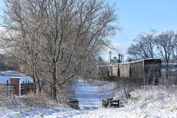 Winter train cars in Southern Wisconsin