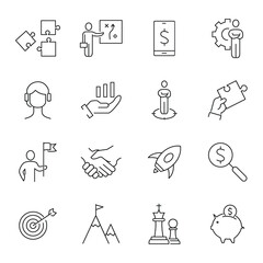 Business Strategy icons set. Business Strategy pack symbol vector elements for infographic web