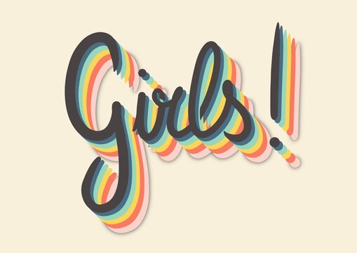 Girls colorful word art