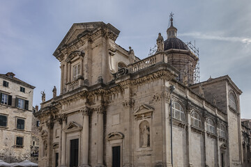 Roman Catholic Cathedral of the Assumption of the Virgin Mary (Katedrala Marijina Uznesenja, 1670) in the old town of Dubrovnik, Croatia.