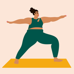 Fototapeta na wymiar Illustration of woman wearing sportswear doing yoga pose