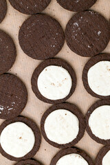 chocolate cookies with creamy cream filling