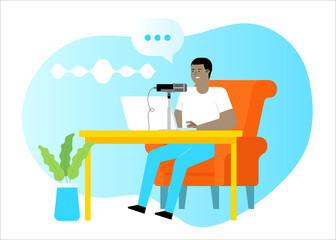 podcasting man character