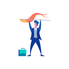 Businessman Leadership Flat Composition