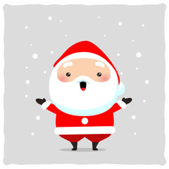 雪を降らすサンタクロースのイラスト