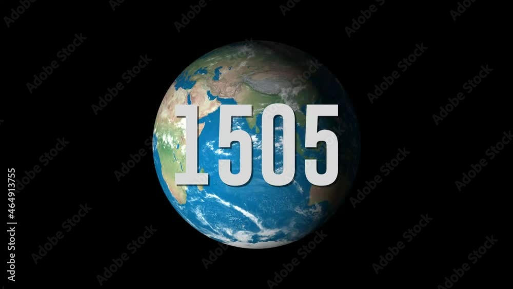 Canvas Prints animation of evoluiton of planet earth, world. time lapse of world rotation 0 year to 2022animation 