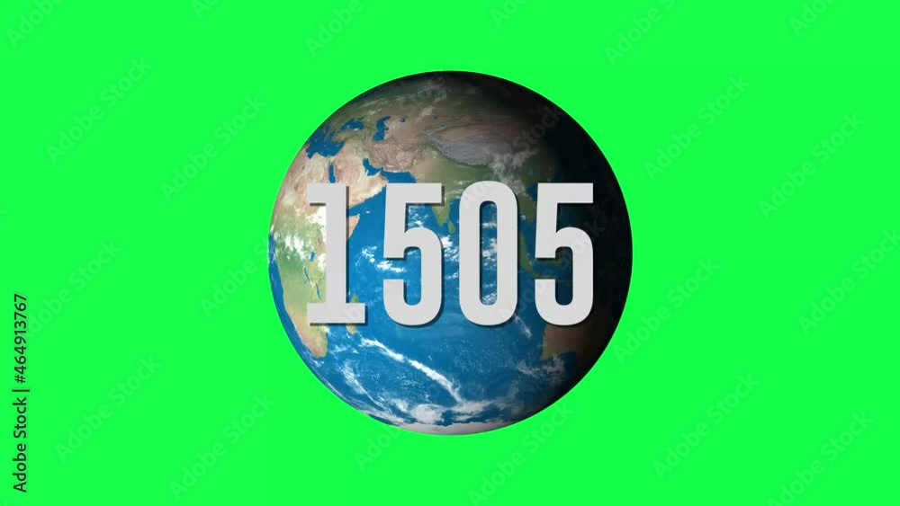 Canvas Prints animation of evoluiton of planet earth, world. time lapse of world rotation 0 year to 2022animation 