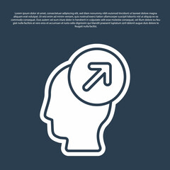 Blue line Head hunting concept icon isolated on blue background. Business target or Employment sign. Human resource and recruitment for business. Vector