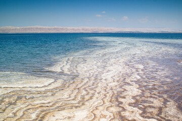 Fototapeta na wymiar Dead Sea coast from the Jordan side