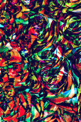 Abstraction picture for the baby close-up. thermo-mosaic, beads.