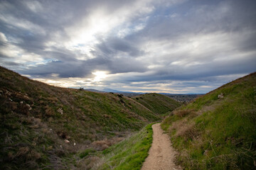 landscape with mountains and clouds