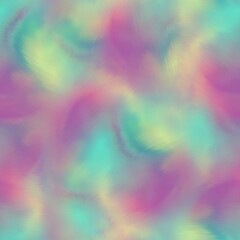 Rainbow space dyed watercolor wave texture background. Seamless tropical vibrant 80s boho style pattern. For retro hippy fashion, vintage colorful ombre home decor. Fantasy colorful all over print. © Limolida Studio