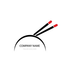 Chopstick icon logo vector
