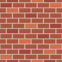 Brick wall seamless pattern. Vector illustration in flat style.