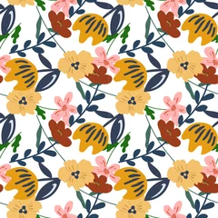 Gordijnen flowers pattern geometric art fashion minimal © Smallroombigdream