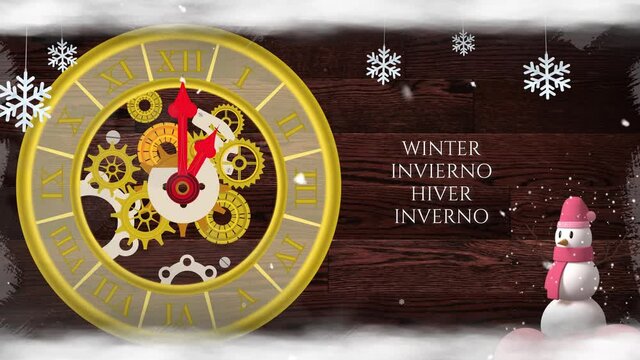 Las cuatro estaciones y reloj