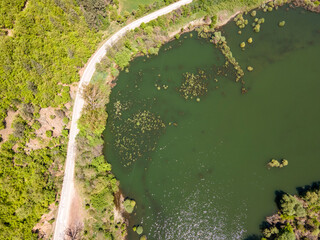 Aerial view of Topolnitsa Reservoir, Bulgaria