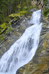 Famous waterfalls in the Austrian mountains. (Krimmler Waterfalls)